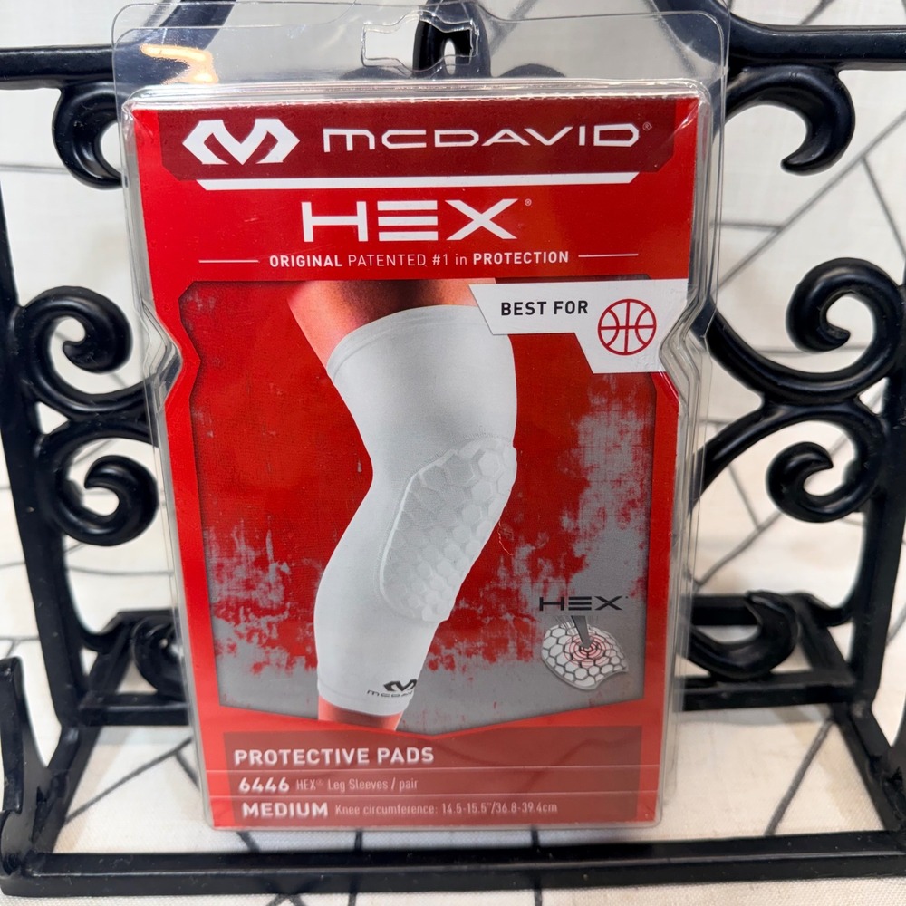 McDavid HEX Leg Sleeves‎ Medium White 6446 Protective Knee Pads Pair